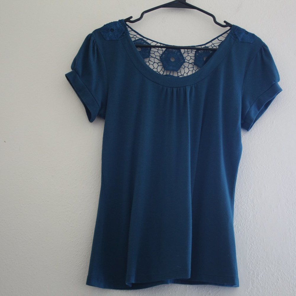 Vintage Susie dark aqua pullover top size small